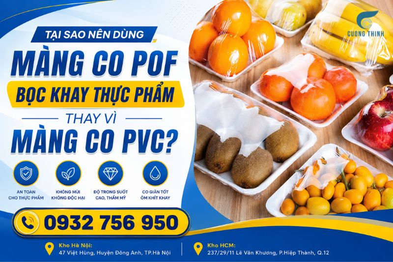 màng co pof bọc khay thực phẩm