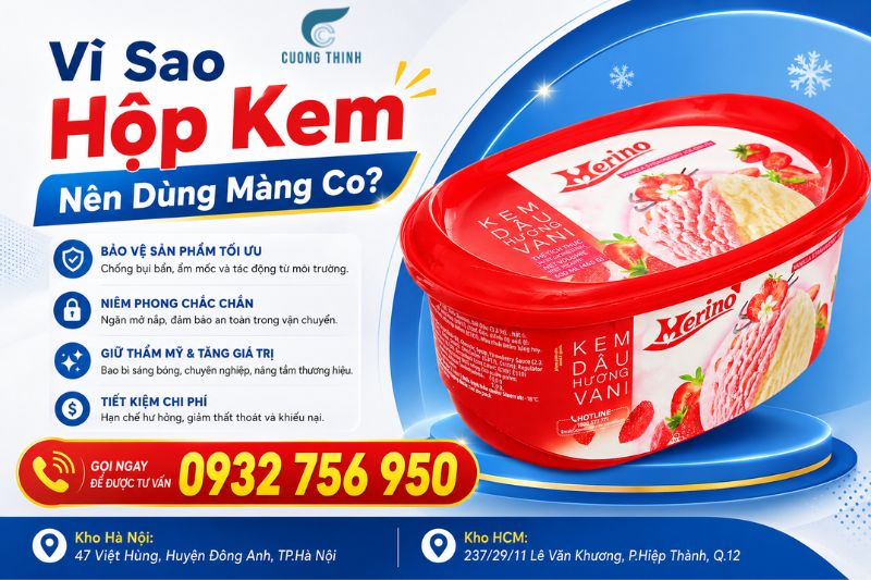 màng co bọc hộp kem
