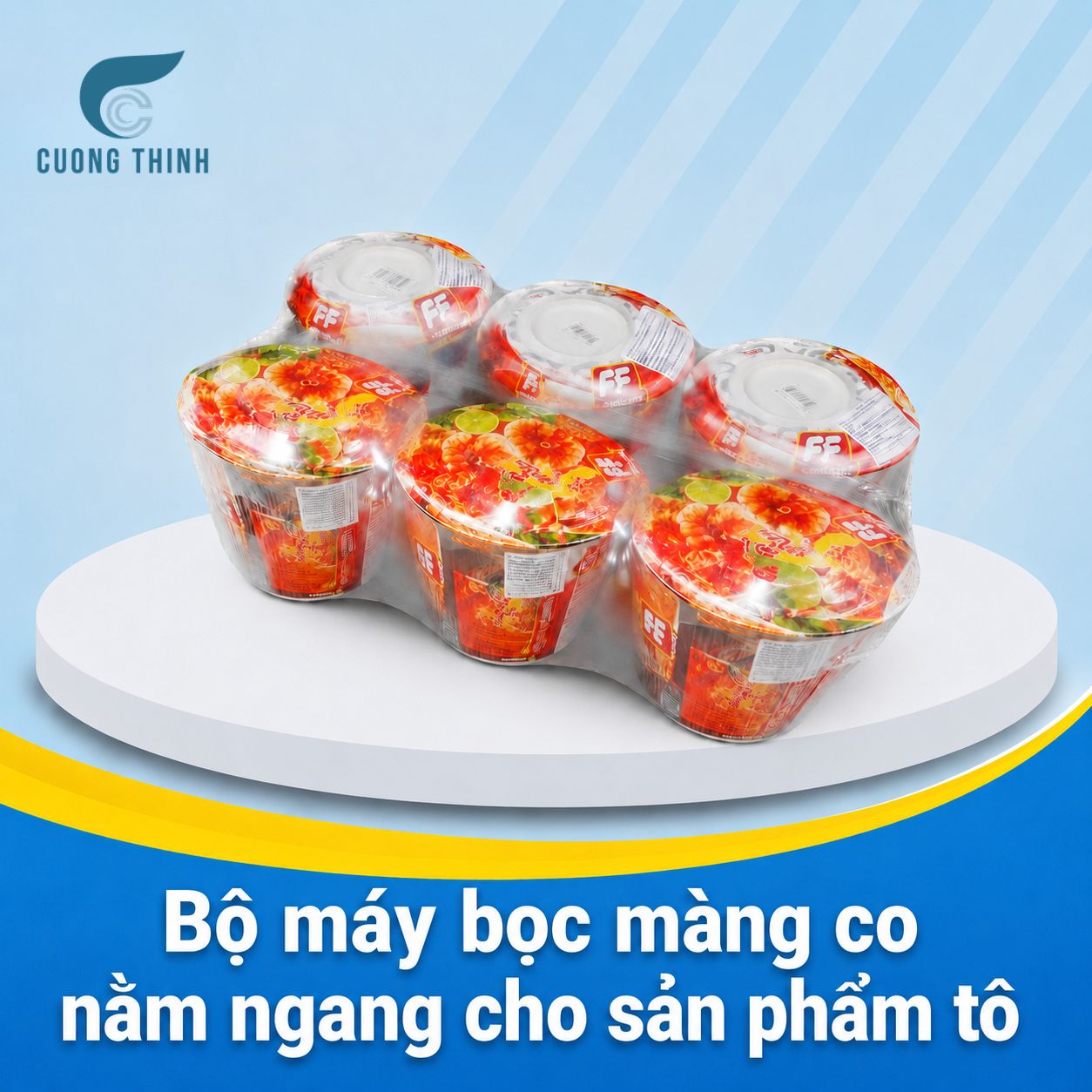 Bộ Máy Bọc Màng Co Nằm Ngang Cho Sản Phẩm Tô Bộ Máy Bọc Màng Co Nằm Ngang Cho Sản Phẩm Tô