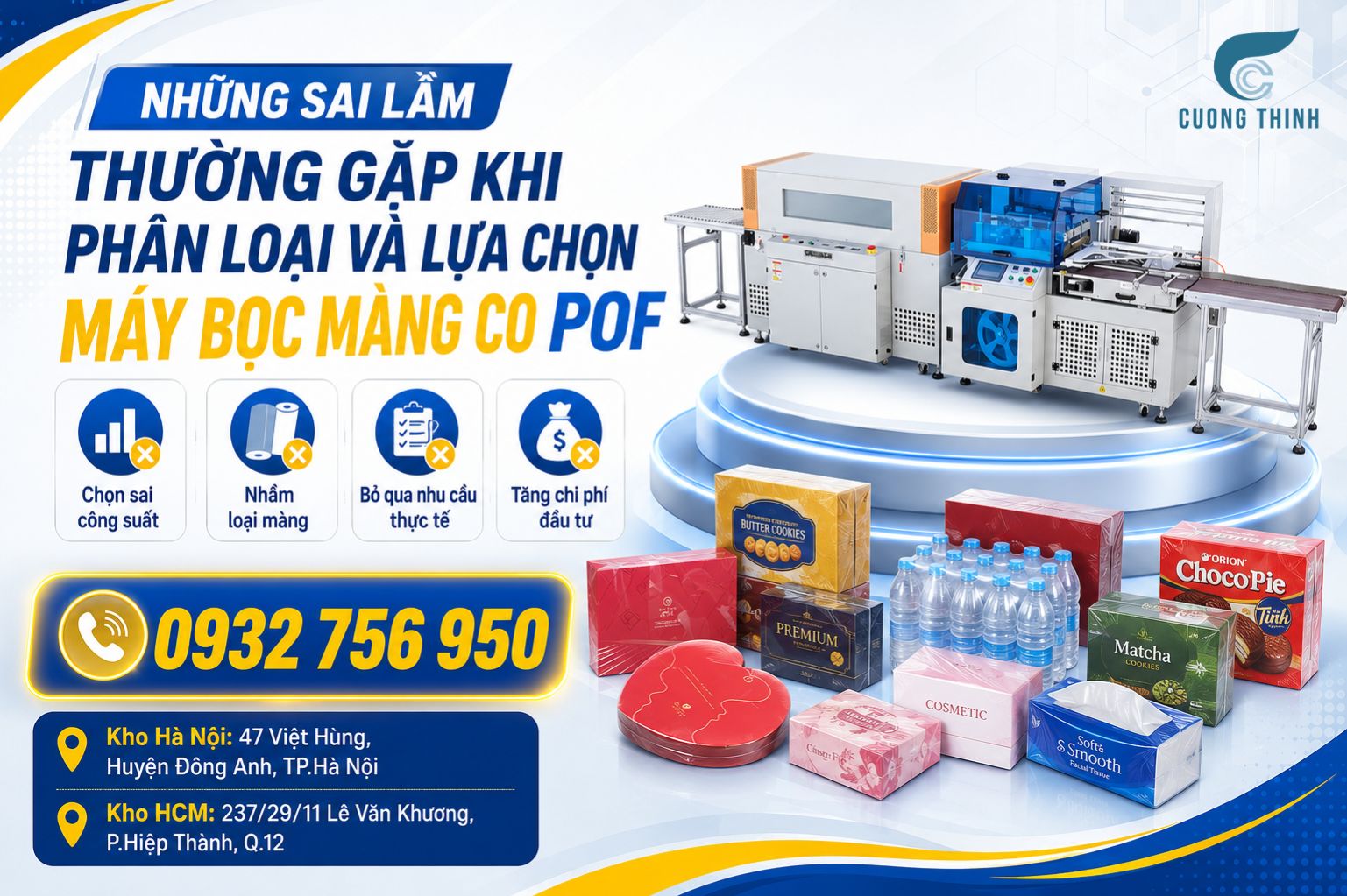 Những sai lầm thường gặp khi phân loại và lựa chọn máy bọc màng co POF