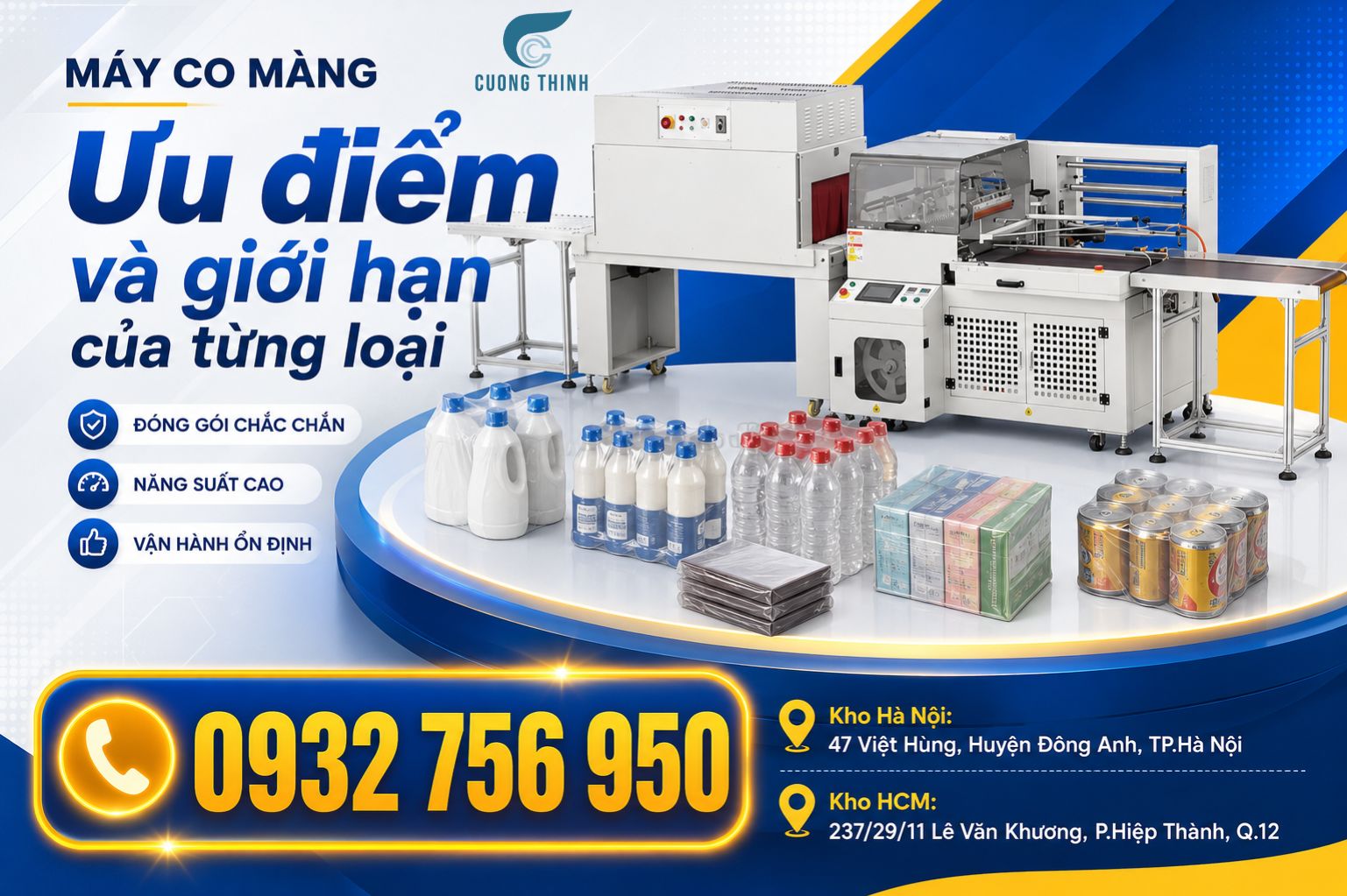 Phân loại máy bọc màng co POF theo ứng dụng