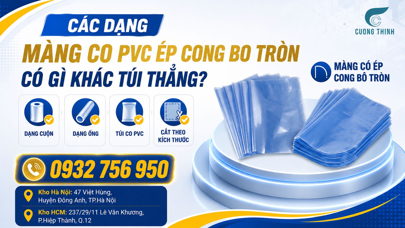 Màng co PVC ép cong bo tròn