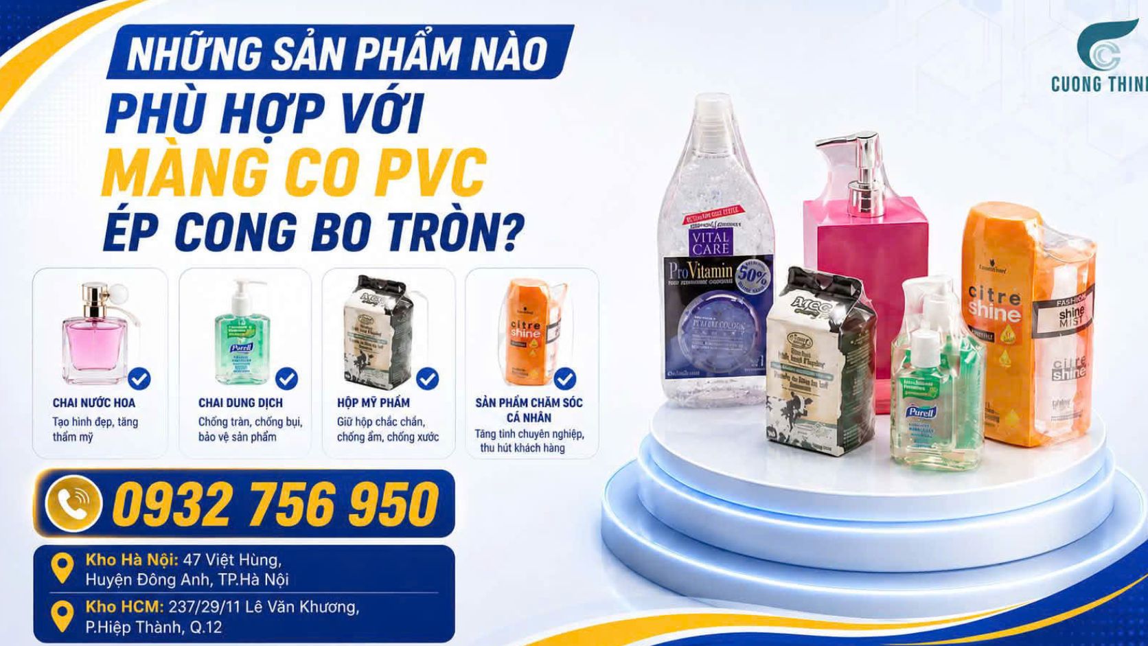 Màng co pvc ép cong bo tròn