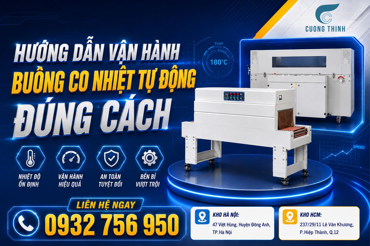 vận hành máy co màng
