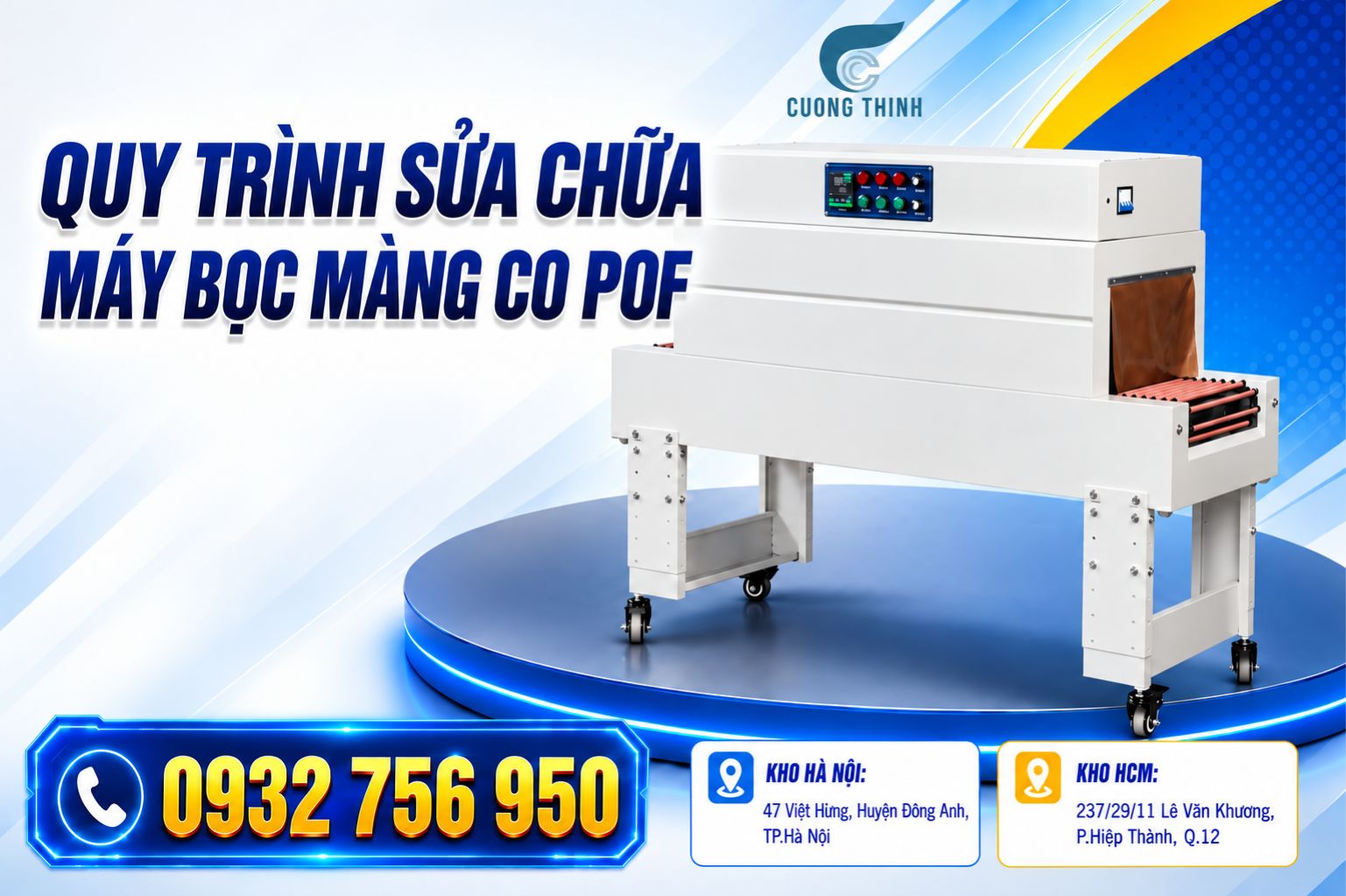 Quy trình sửa chữa máy bọc màng co pof