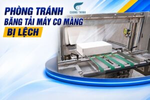 băng tải máy co màng bị lệch