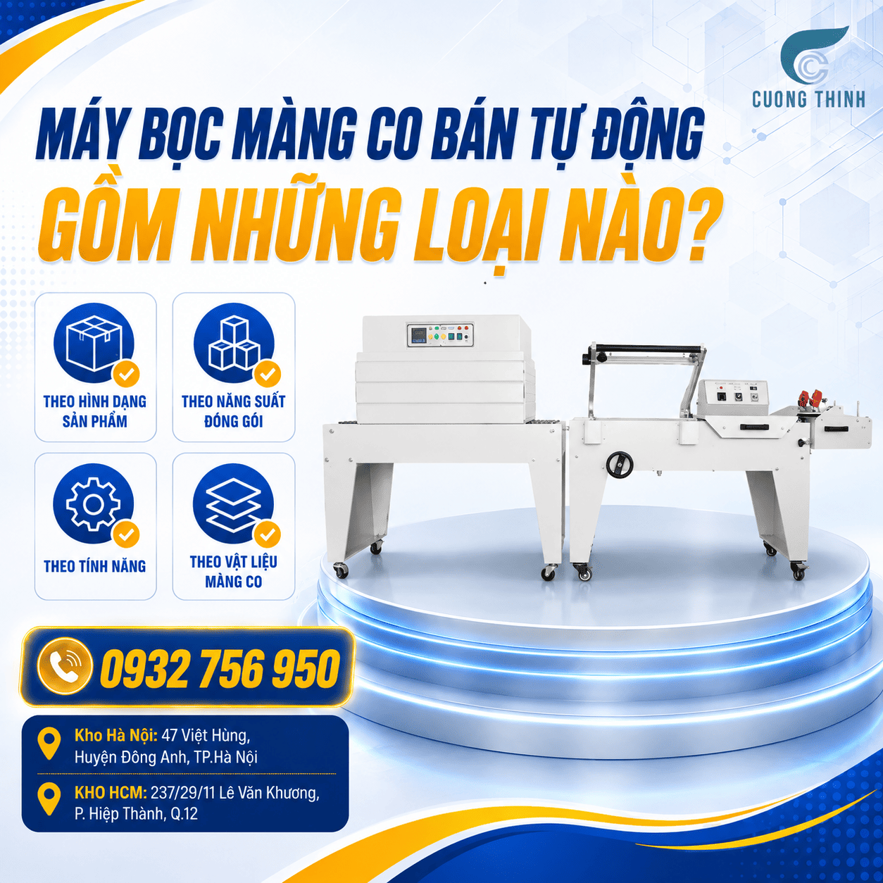 máy bọc màng co bán tự động