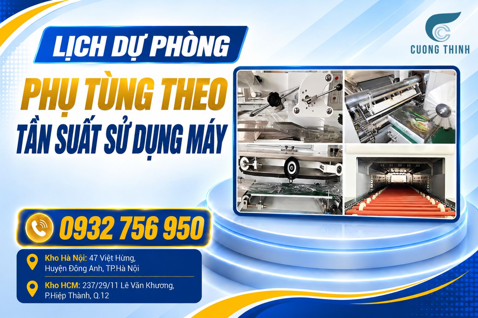 Lịch dự phòng phụ tùng theo tần suất sử dụng máy