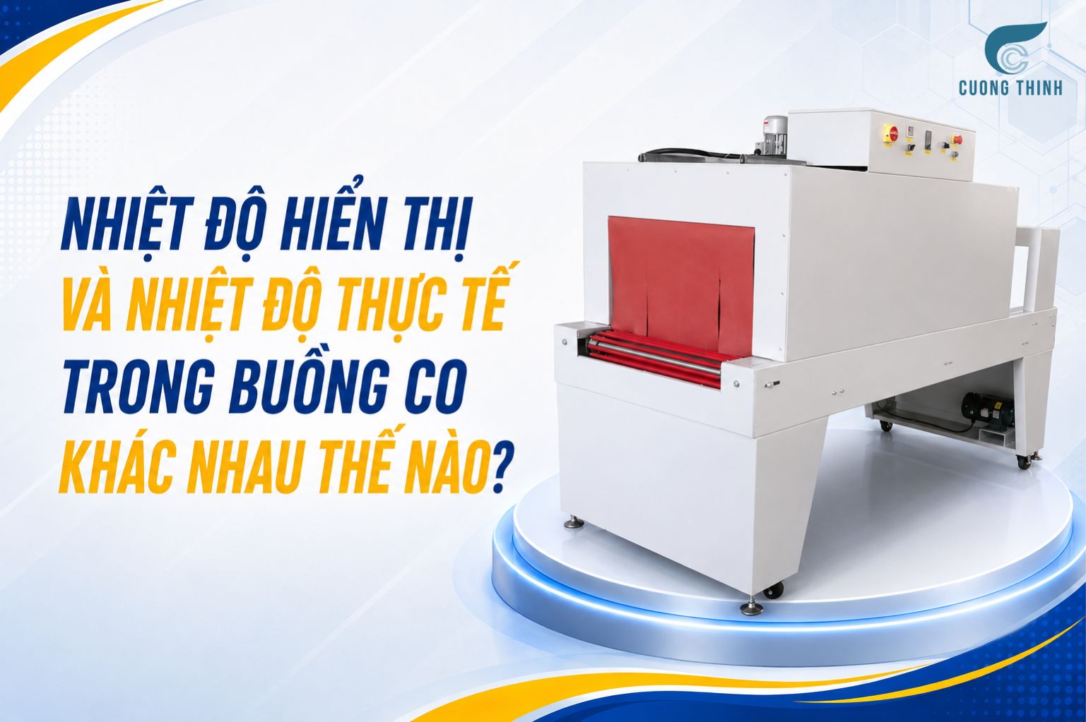 Màn hình điều khiển hiển thị nhiệt độ trên máy co màng