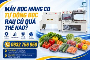 Máy bọc màng co tự động bọc rau củ quả