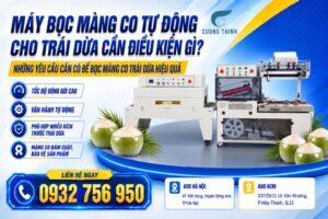 Máy bọc màng co tự động cho trái dừa