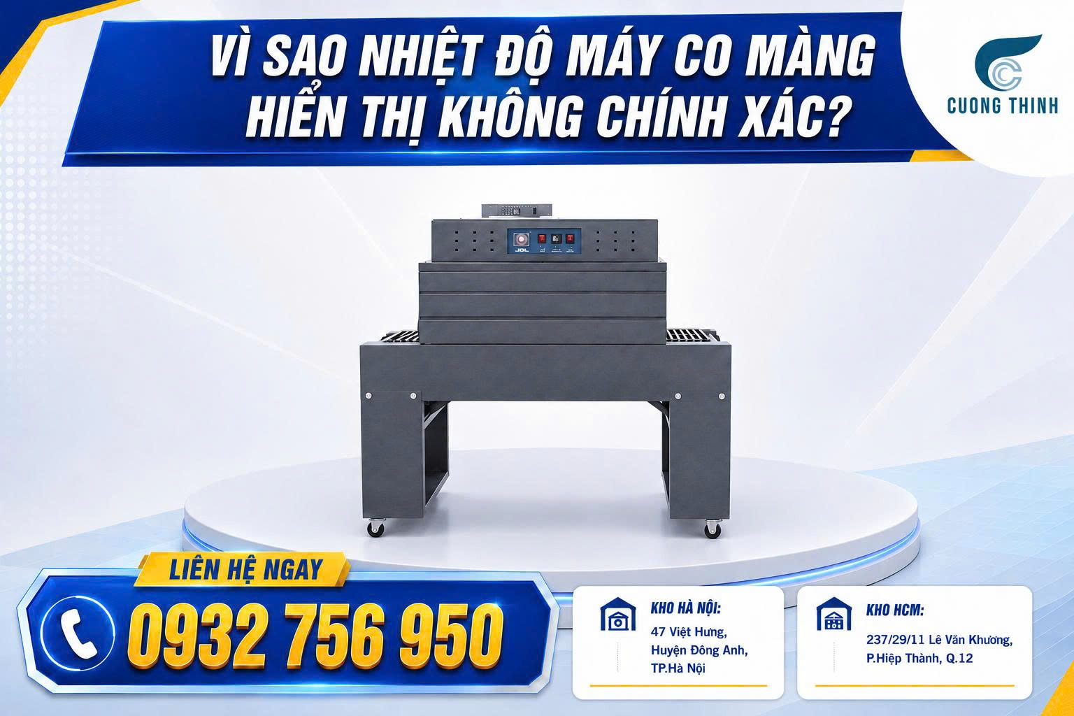 nhiệt độ máy co màng không chính xác