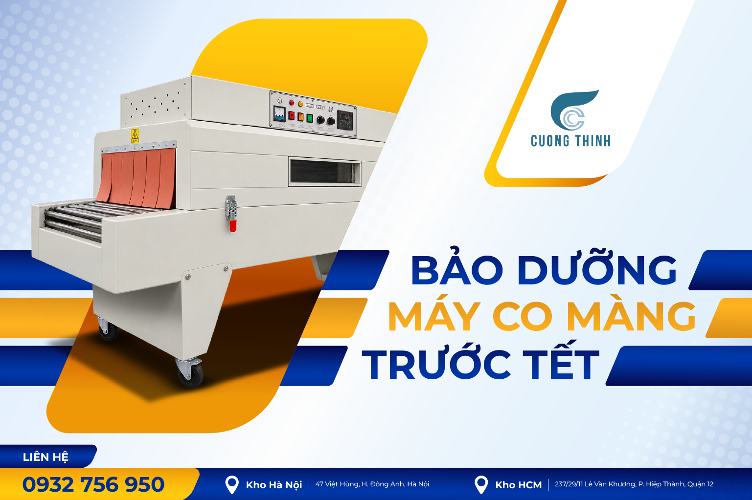 bảo dưỡng máy co màng trước Tết