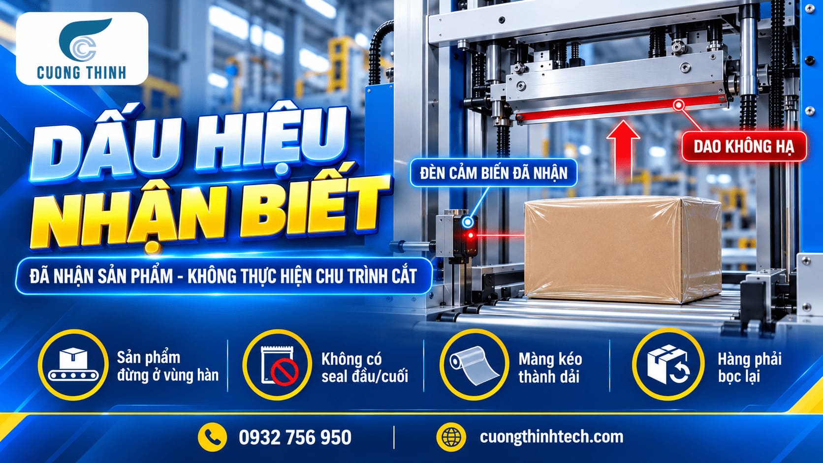 Dấu hiệu nhận biết lỗi dao không hạ dù máy đã nhận sản phẩm