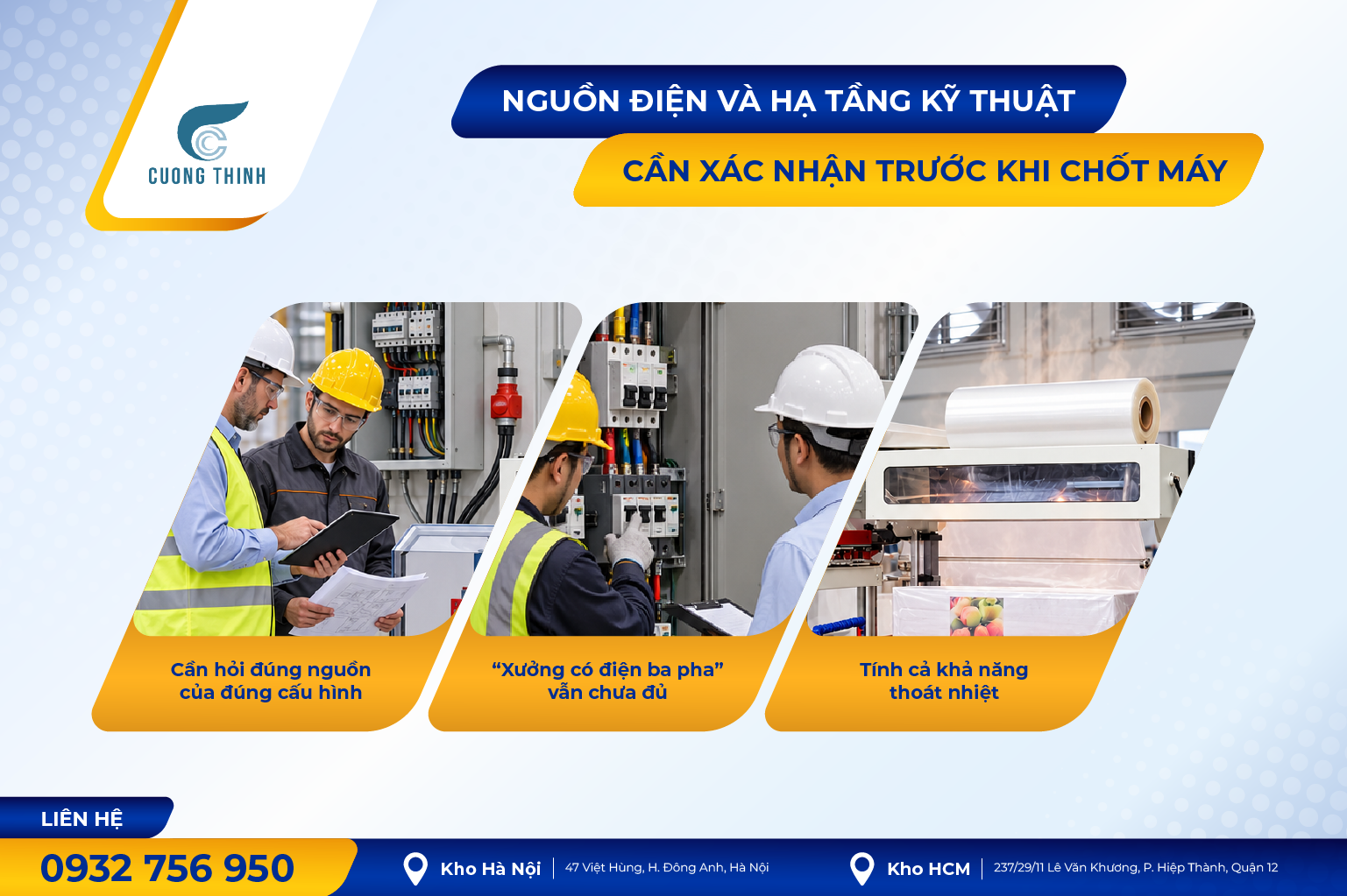 Điều kiện mặt bằng khi lắp máy cho sản phẩm dài