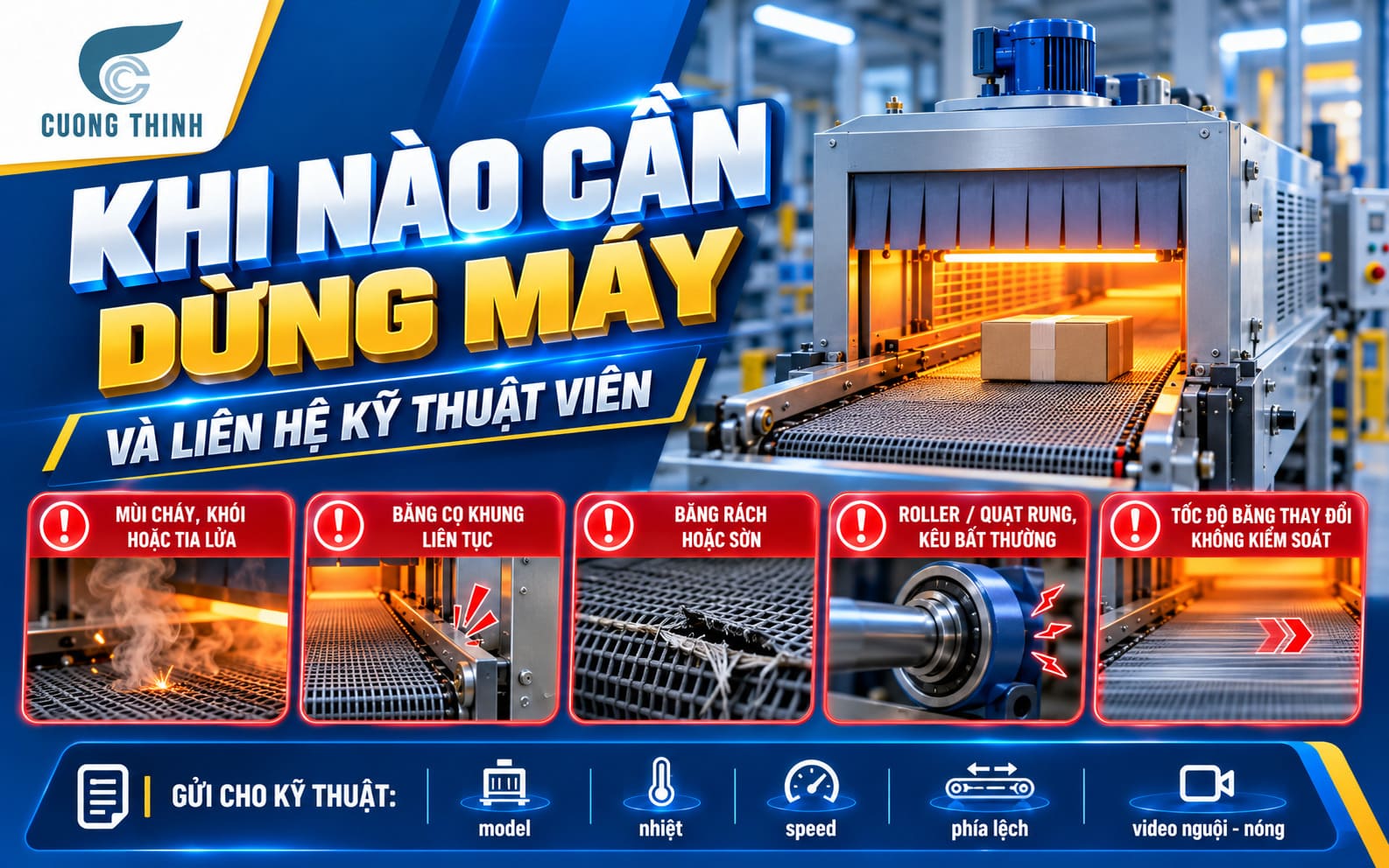 Khi nào cần dừng máy và liên hệ kỹ thuật viên?