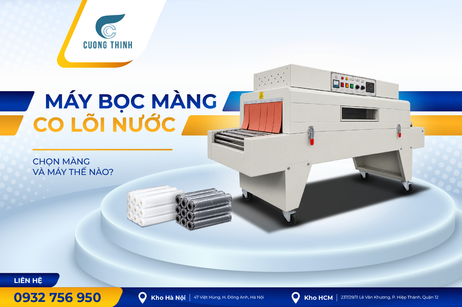 máy bọc màng co lõi nước