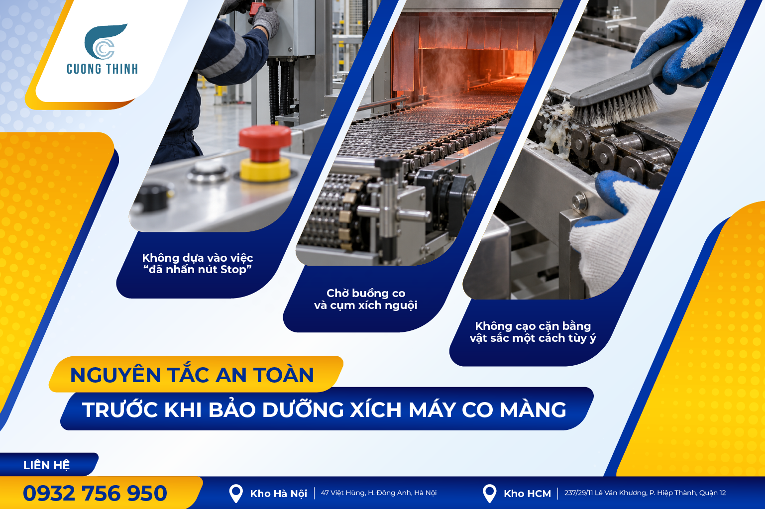 Nguyên tắc an toàn trước khi bảo dưỡng xích máy co màng