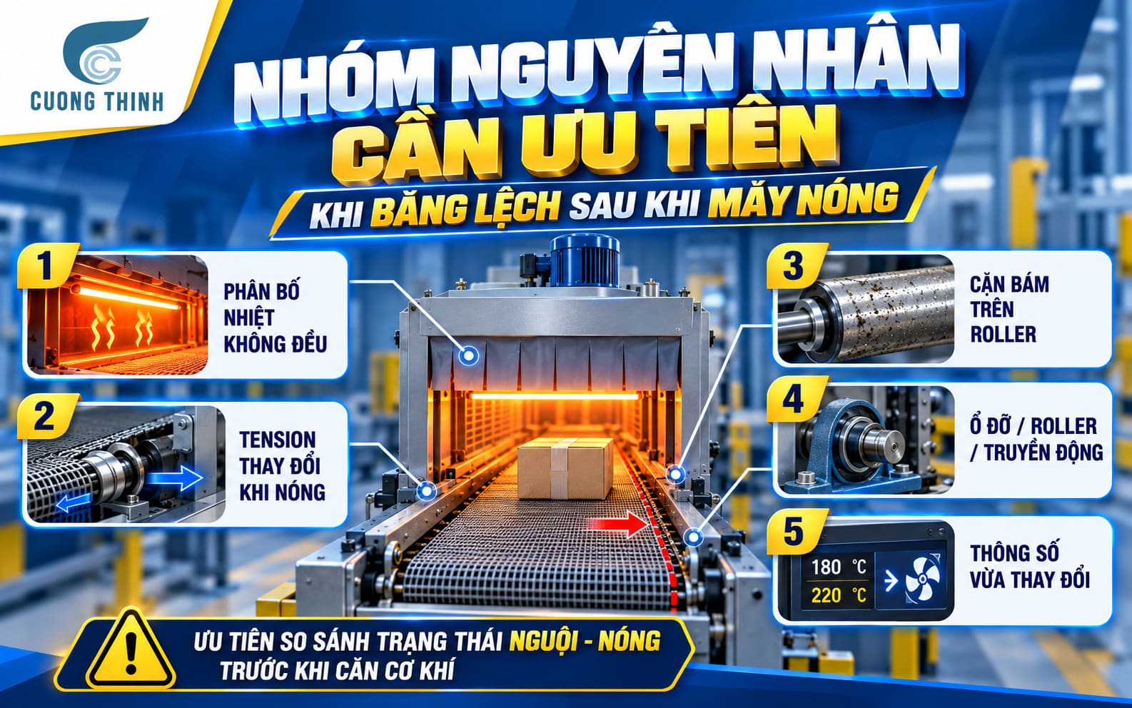Những nhóm nguyên nhân cần ưu tiên khi băng lệch sau khi nóng