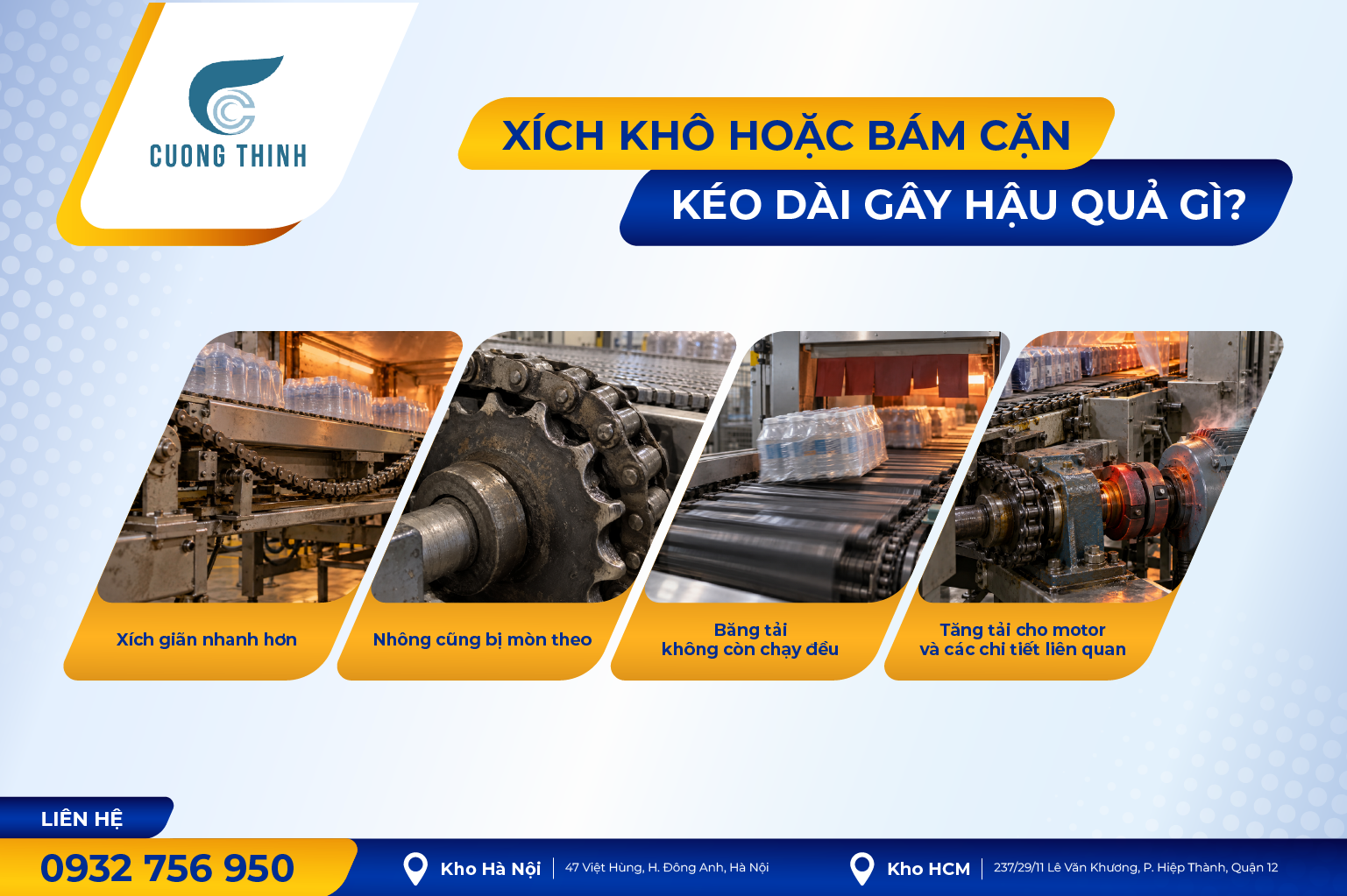 Xích khô hoặc bám cặn kéo dài gây hậu quả gì?