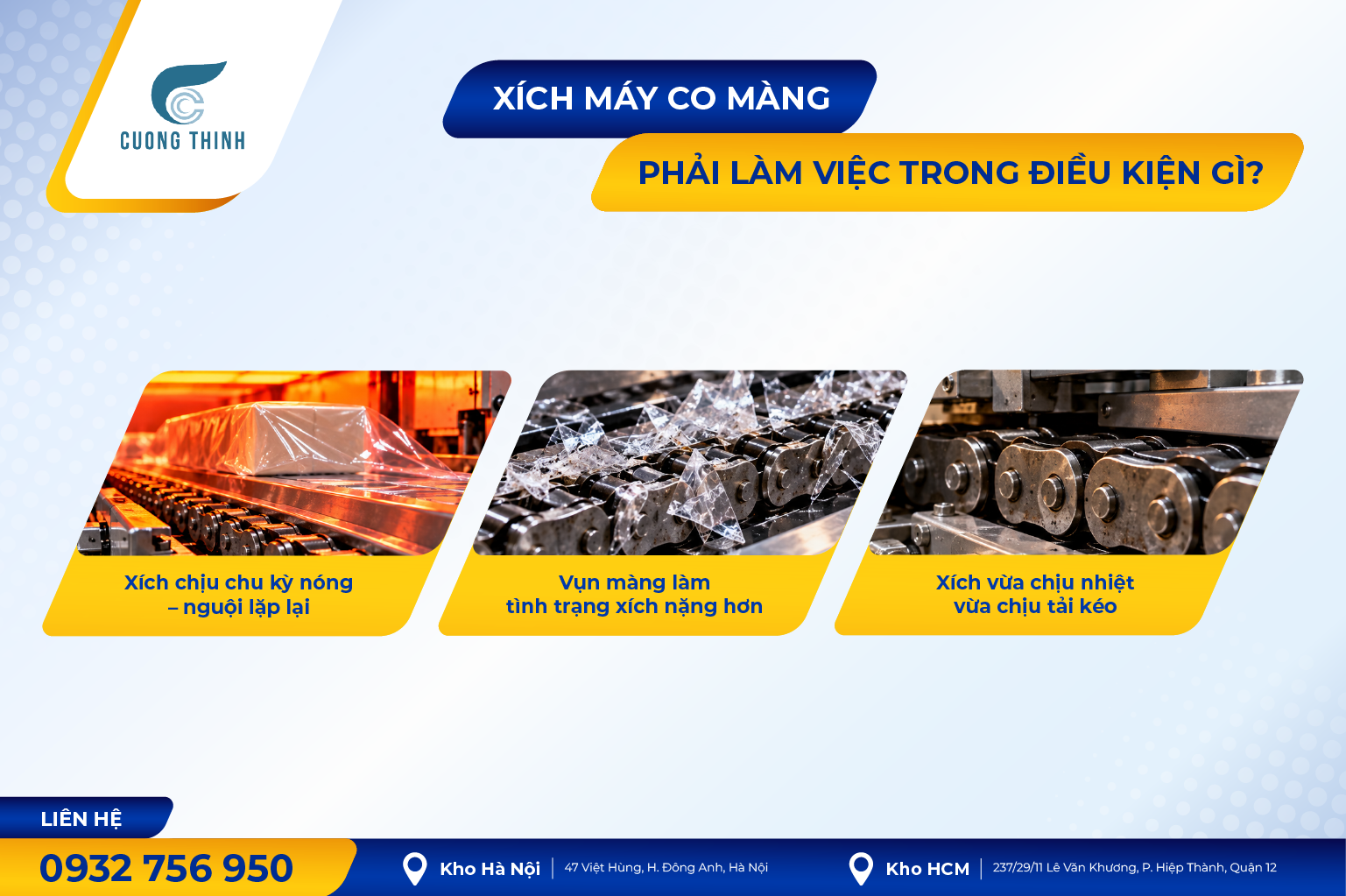 Xích máy co màng phải làm việc trong điều kiện gì?